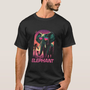 Coole Retro Sonnenbrille Elefant T-Shirt