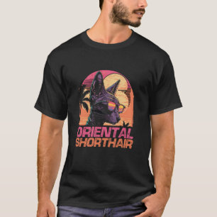Coole Retro-Sonnenbrille Oriental Shorthair Katze T-Shirt