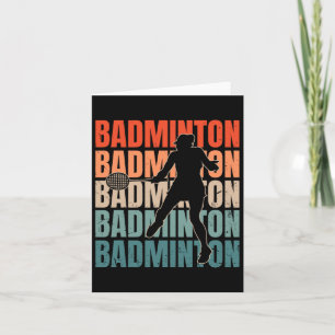 Coole Retro Text Silhouette Badminton Karte