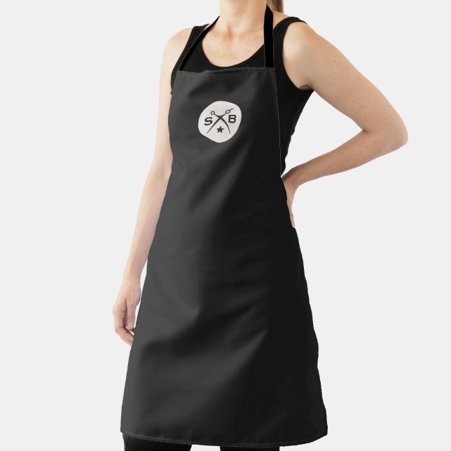 Coole Retro-Vintage Barber-Monogramm-Schere schwar Schürze (InSitu)