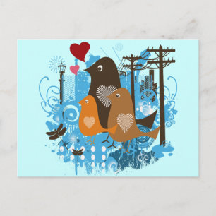 Coole Retro-Vintage-Vögel Postkarte