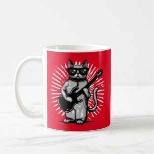 Coole Rock and Roll Cat Gitarre spielen Kaffeetasse