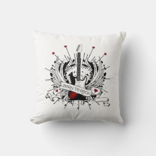 Coole Rock und Roll Kids Gitarre Geboren für Rock Kissen