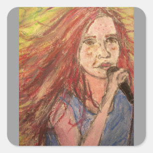 Coole Rocker-Girl Quadratischer Aufkleber