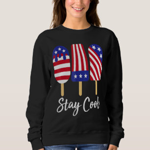 Coole Rocket Pop Red White & Blue Popsicle Sum ble Sweatshirt