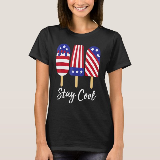 Coole Rocket Pop Red White & Blue Popsicle Sum ble T-Shirt (Vorderseite)