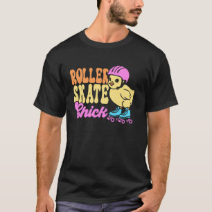 Coole Rollschuh Skate Girl 1970er Retro-Huhn T-Shirt