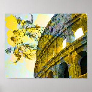 Coole römische Kunstelemente in trendiger Weise Poster