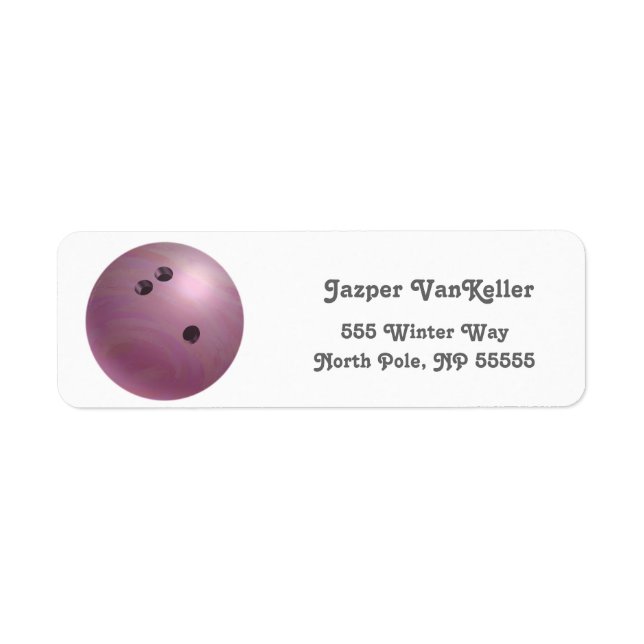 Coole Rosa Bowling Ball Rücksendeadressen-Aufklebe (Vorne)
