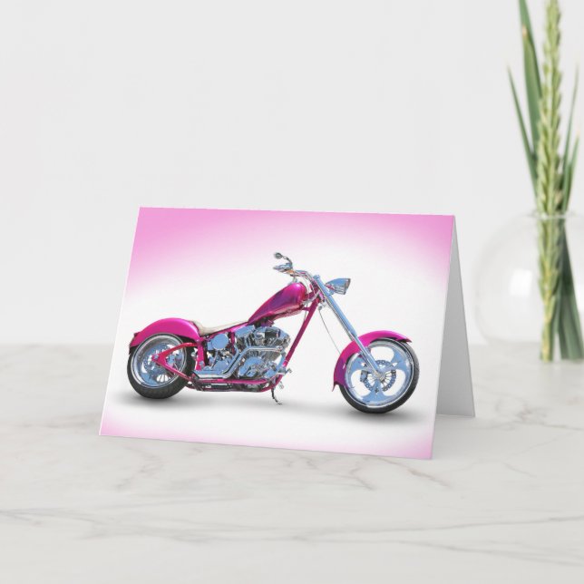 Coole rosa Chopper-Postkarte Karte (Vorderseite)