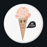 COOLE Rosa Eiscreme Kronenkleidung Rainbow Sprinkl Magnet<br><div class="desc">Rosa Eiscreme Cone Lady sez COOL. Karo diesen Magneten mit einer Illustration einer niedlichen rosafarbenen Eistüte mit Regenbogensprinklen aus. Und Karo in meinem Shop für mehr Eis, Tacos, Brokkoli, Zitronen und alle möglichen lustigen Sachen! Sie können immer Ihren eigenen Text hinzufügen. Lass mir Bescheid, wenn du etwas Maßgeschneidert haben möchtest....</div>