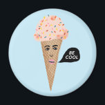 COOLE Rosa Eiscreme Kronenkleidung Rainbow Sprinkl Magnet<br><div class="desc">Rosa Eiscreme Cone Lady sez COOL. Karo diesen Magneten mit einer Illustration einer niedlichen rosafarbenen Eistüte mit Regenbogensprinklen aus. Und Karo in meinem Shop für mehr Eis, Tacos, Brokkoli, Zitronen und alle möglichen lustigen Sachen! Sie können immer Ihren eigenen Text hinzufügen. Lass mir Bescheid, wenn du etwas Maßgeschneidert haben möchtest....</div>