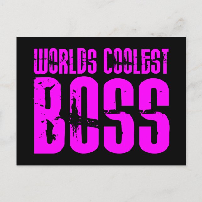 Coole rosa Geschenke für Bosse : Welten Coolster B Postkarte (Vorderseite)