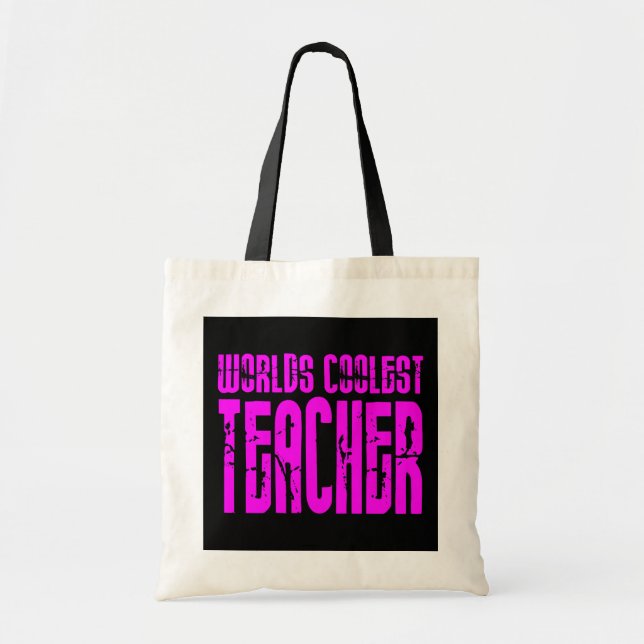 Coole rosa Lehrer-Weltcoolster Lehrer der Tragetasche (Vorne)