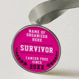 Coole rosa Medaille Krebsüberlebender Bewusstseins Ornament Aus Metall