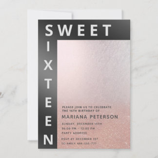 Coole Rose Gold Moderne Typografie Einladung