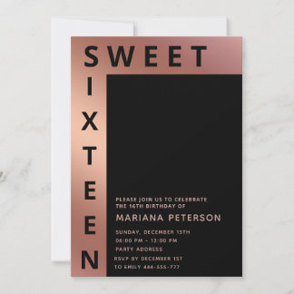 Coole Rose Gold Moderne Typografie Einladung