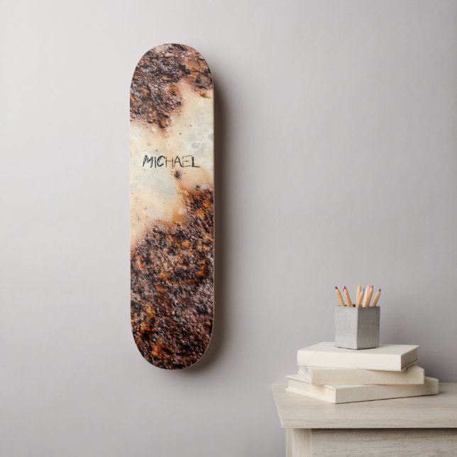 Coole rostige Metallstruktur Ihr Name Skateboard (Wandkunst)