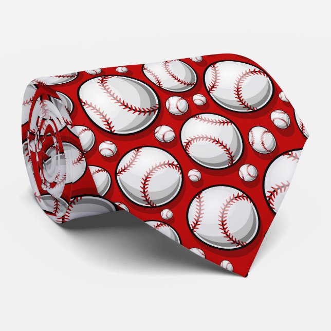 coole, rote Baseball-Sportler Krawatte (Gerollt)