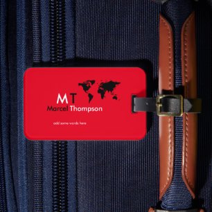 coole rote, elegante und moderne Monogramm-Reise Gepäckanhänger