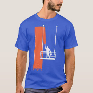 Coole rote Fassade Maler Aufzug Wand Gemälde Gif T-Shirt