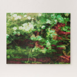 Coole rote grüne Blume Kunstmuster. Naturkonzept