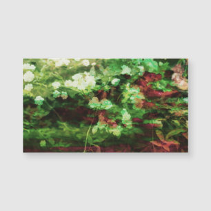 Coole rote grüne Blume Kunstmuster. Naturkonzept Magnetkarte
