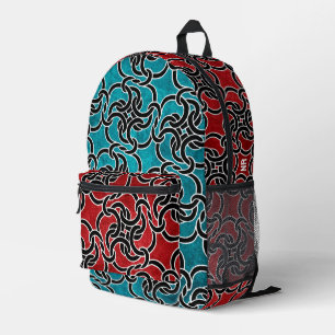 Coole rote und blaue keltische Knoten Modernes Mon Bedruckter Rucksack