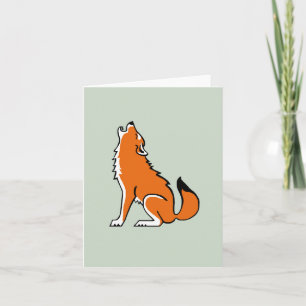 Coole Rote WOLF — Wildtiere — Natur- Grün Karte