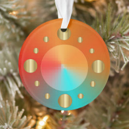 Coole Round-Gold-Circles mit Orange Aquamarin Ornament