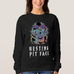 Coole ruhende Pit Face Hunde Gesicht Funny Hund Li Sweatshirt