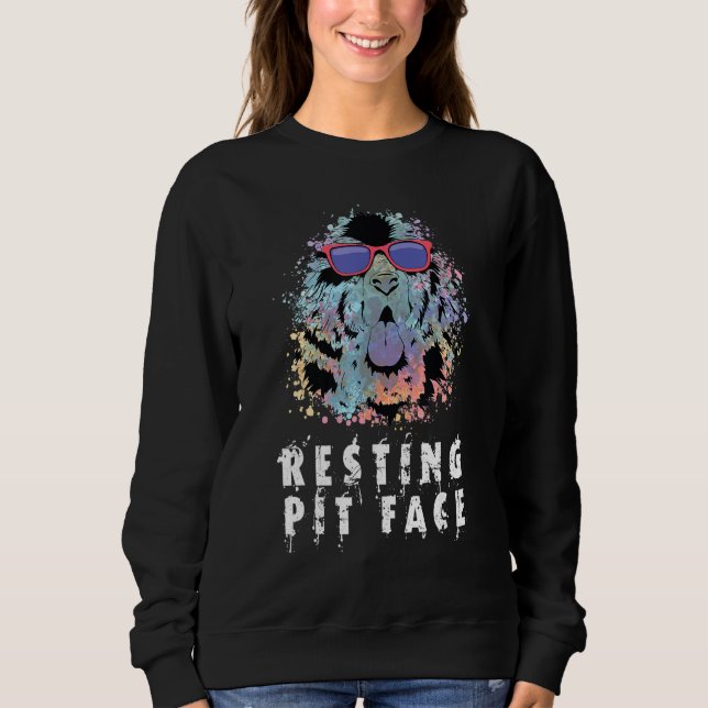 Coole ruhende Pit Face Hunde Gesicht Funny Hund Li Sweatshirt (Vorderseite)