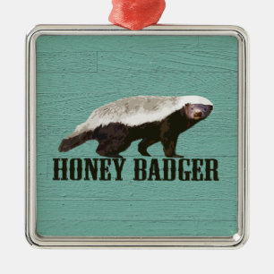 Coole Rustikale Honey Badger Silbernes Ornament