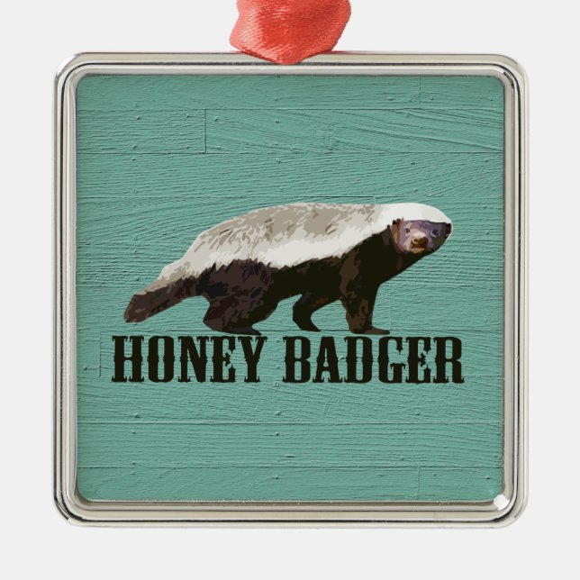 Coole Rustikale Honey Badger Silbernes Ornament (Vorne)