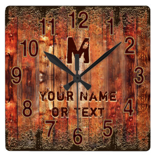 Coole Rustikale Uhr Personalisiert mit IHREM TEXT