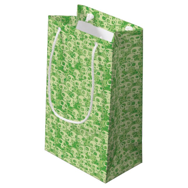 Coole Schädel Kleine Geschenktüte (Rückseite Schrägansicht)