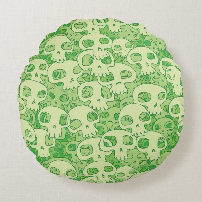 Coole Schädel Rundes Kissen (Vorderseite)