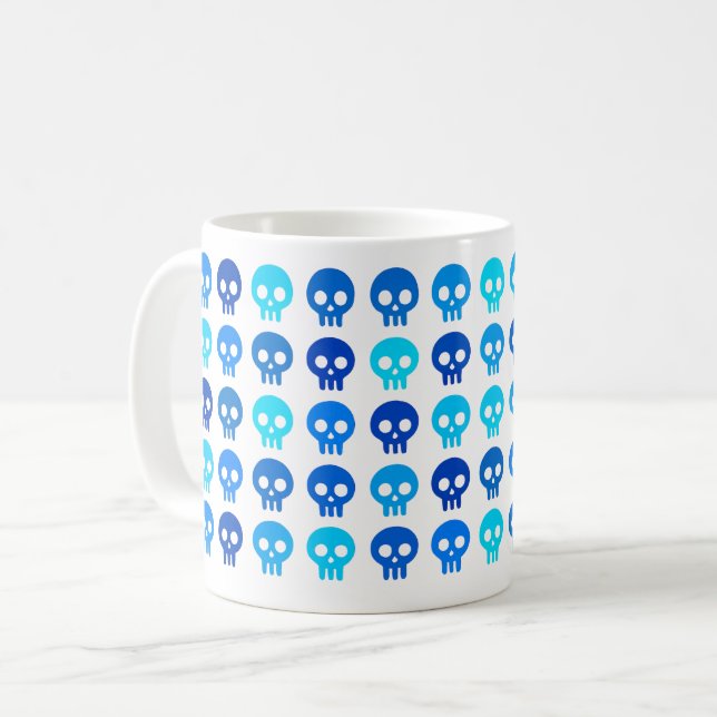 Coole Schädel-Vibes Kaffeetasse (Vorderseite Links)