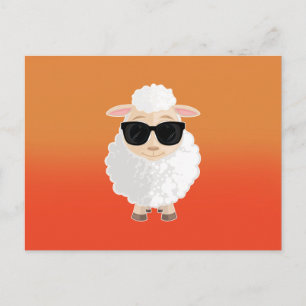 Coole Schaf-Sonnenbrille Orange Gradient Süß Carto Postkarte