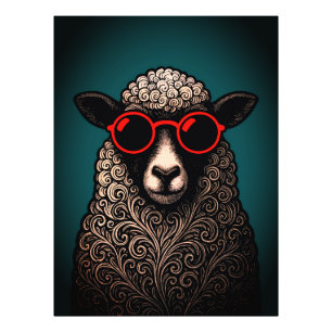 Coole Schaf-Wandkunst Fotodruck