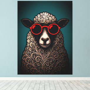 Coole Schaf-Wandkunst Leinwanddruck