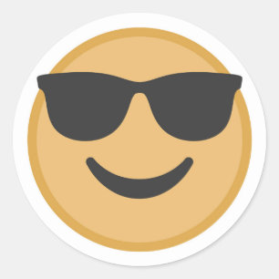 Coole Schatten Emoji stellen gegenüber Runder Aufkleber