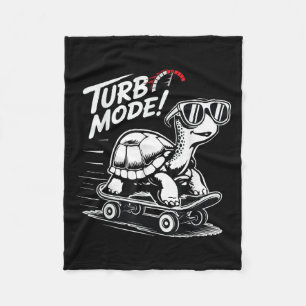 Coole Schildkröte auf Skateboard Funny Turbo Vinta Fleecedecke