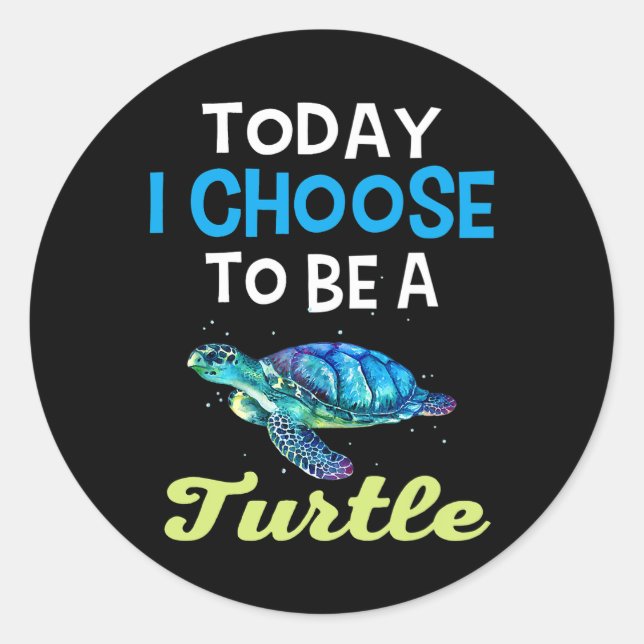 Coole Schildkrötenliebhaber heute, ich entscheide  Runder Aufkleber (Vorderseite)