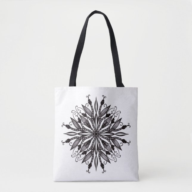 Coole Schlangen schwarz-weiß-botanisch-gotisch Tasche (Vorderseite)