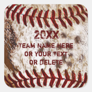 Coole schmutzige Baseball-Aufkleber PERSONALISIERT Quadratischer Aufkleber