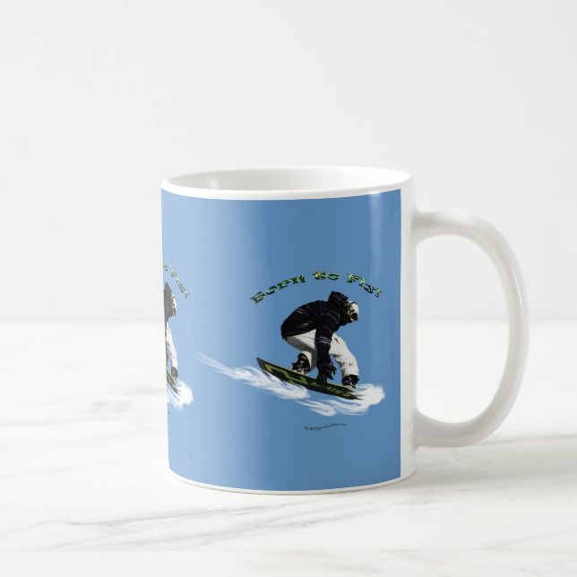 Coole Schneeboarder Wintersport Tasse (Rechts)