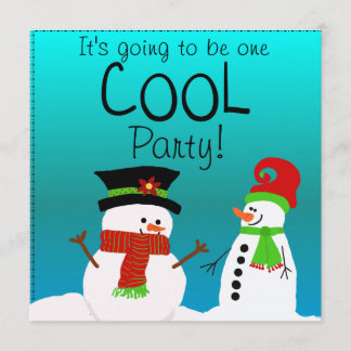 Coole Schneemänner Einladung zur Geburtstagsparty