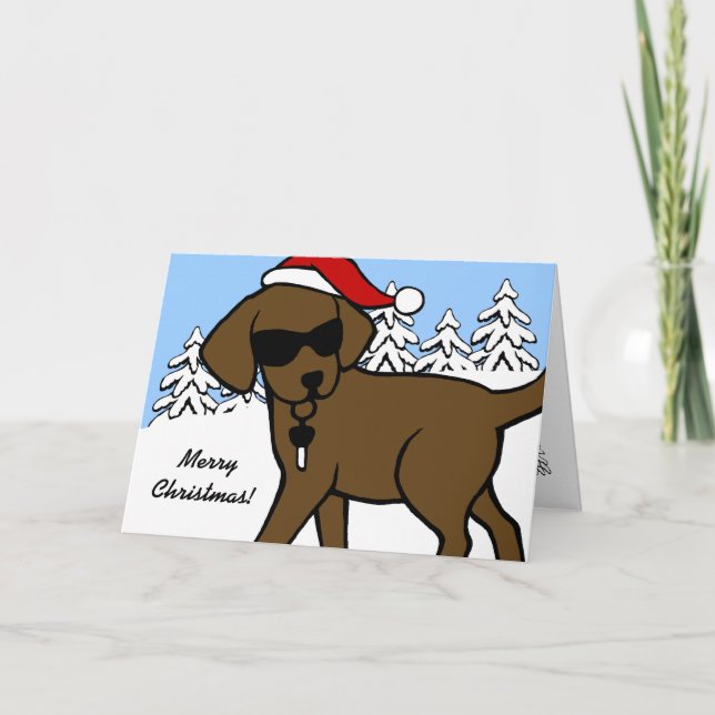 Coole Schokolade Labrador Cartoon Weihnachten (Vorderseite)