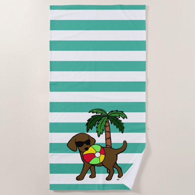 Coole Schokoladen-Labrador-Sonnenbrillen Strandtuch (Vorderseite)